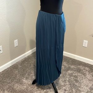 Teal Asymmetrical Skirt with Front Split